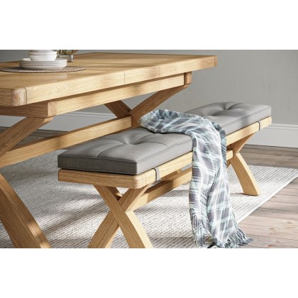 Normandy Chunky Country Oak Cross-Leg Dining Bench