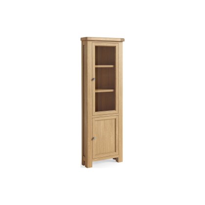 Normandy Chunky Country Oak Corner Display Cabinet