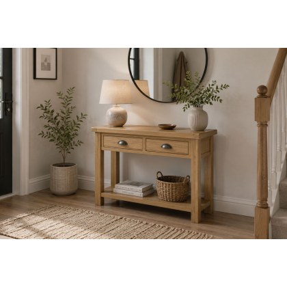 Normandy Chunky Country Oak Console Table Normandy Chunky Country Oak Console Table