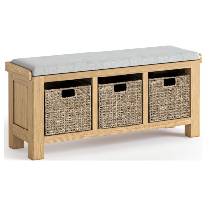 Normandy Chunky Country Oak Storage Bench Normandy Chunky Country Oak Storage Bench