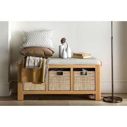 Normandy Chunky Country Oak Storage Bench