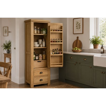 Normandy Chunky Country Oak Single Larder Unit