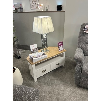 Ex-Display Redruth - London Painted Oak White Corner TV Unit