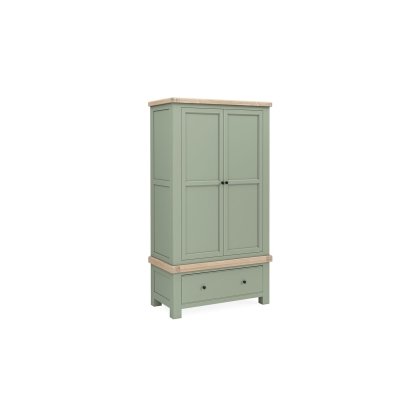 Salcombe Painted Oak Sage Green Gents Wardrobe