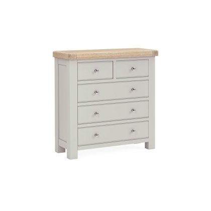 Salcombe Painted Oak Stone Grey 2 Over 3 Chest of Drawers