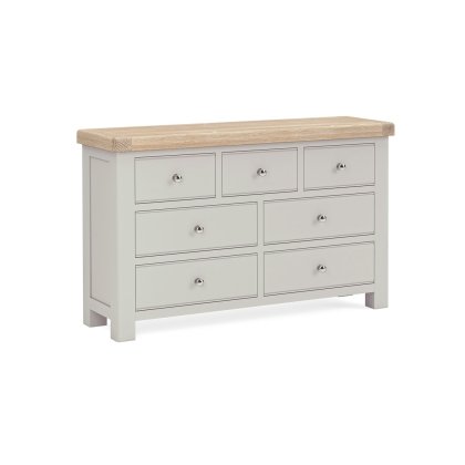 Salcombe Painted Oak Stone Grey 3 Over 4 Chest of Drawers