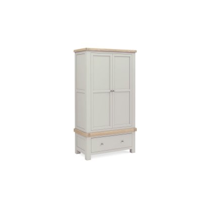 Salcombe Painted Oak Stone Grey Gents Wardrobe