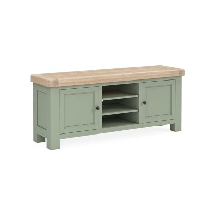Salcombe Painted Oak Sage Green 140cm TV Unit Salcombe Painted Oak Sage Green 140cm TV Unit