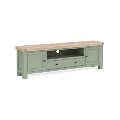 Salcombe Painted Oak Sage Green 190cm TV Unit Salcombe Painted Oak Sage Green 190cm TV Unit