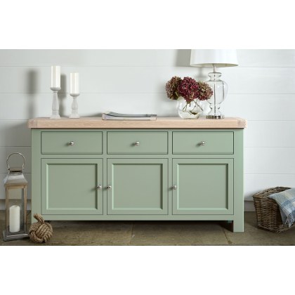 Salcombe Painted Oak Sage Green Large Sideboard Salcombe Painted Oak Sage Green Large Sideboard