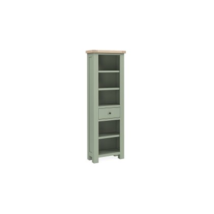 Salcombe Painted Oak Sage Green Slim Bookcase