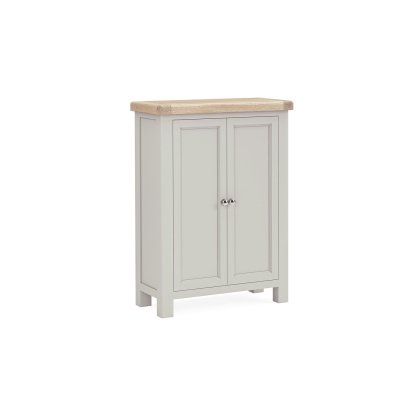 Salcombe Painted Oak Stone Grey Shoe Storage Cabinet