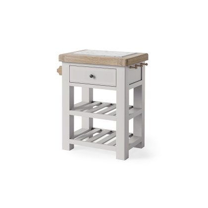 Salcombe Painted Oak Stone Grey Small Kitchen Island
