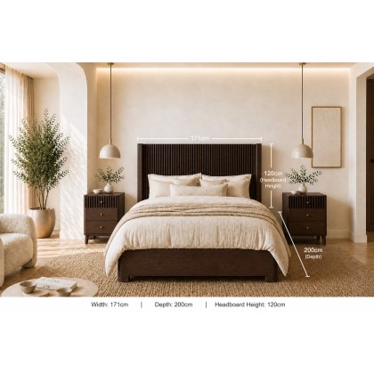 Soho Brown Oak Slatted Bed Frame
