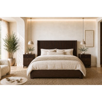 Soho Brown Oak Slatted Bed Frame