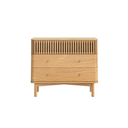 Soho Natural Oak Slatted 3 Drawer Chest of Drawers