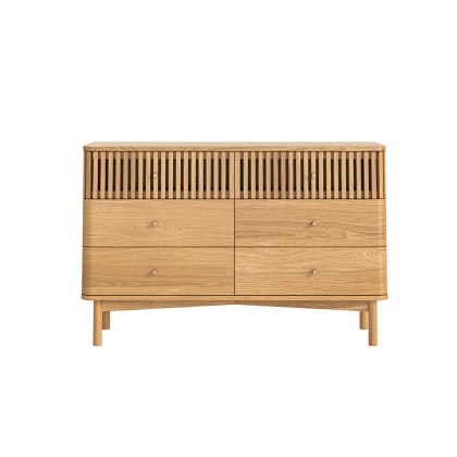 Soho Natural Oak Slatted 6 Drawer Chest of Drawers Soho Natural Oak Slatted 6 Drawer Chest of Drawers