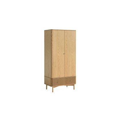 Soho Natural Oak Slatted Gents Wardrobe