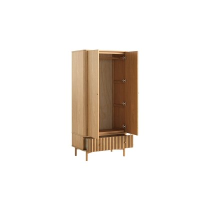 Soho Natural Oak Slatted Gents Wardrobe