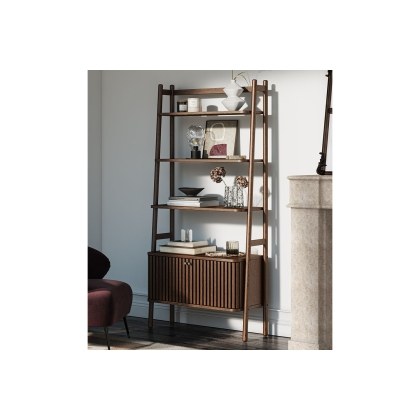 Soho Brown Oak Slatted Display Bookcase