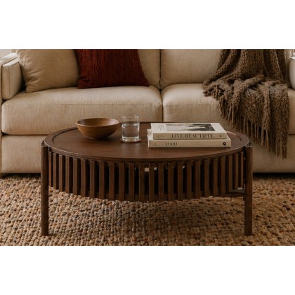 Soho Brown Oak Slatted Story Coffee Table