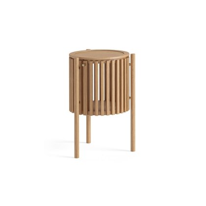 Soho Natural Oak Slatted Story Side Table