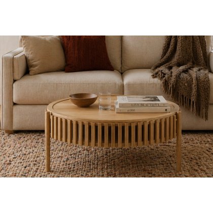 Soho Natural Oak Slatted Story Coffee Table