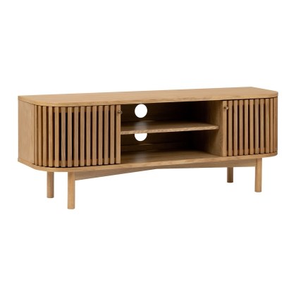 Soho Natural Oak Slatted Small TV Unit