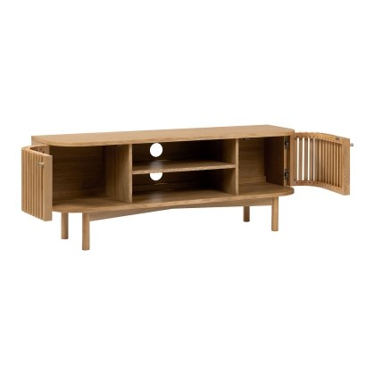 Soho Natural Oak Slatted Small TV Unit