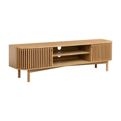Soho Natural Oak Slatted Large TV Unit