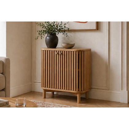 Soho Natural Oak Slatted Cupboard
