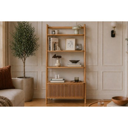 Soho Natural Oak Slatted Display Bookcase