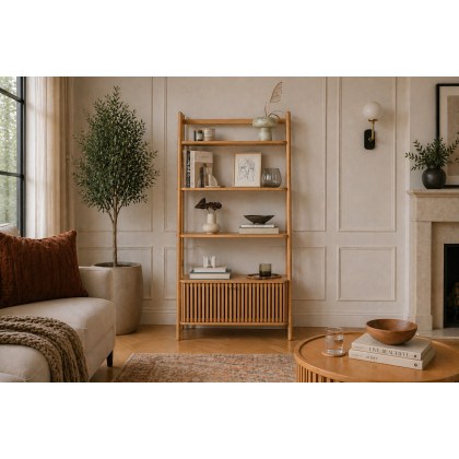 Soho Natural Oak Slatted Display Bookcase
