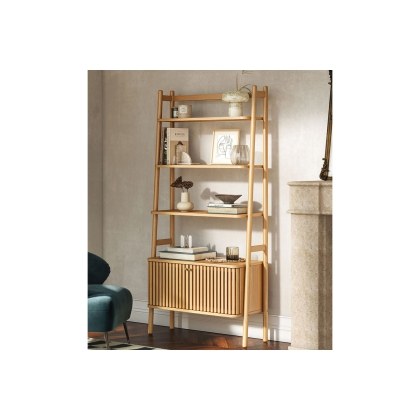Soho Natural Oak Slatted Display Bookcase