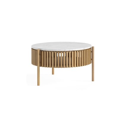 Soho Natural Oak Slatted Story Coffee Table with Marble Top Soho Natural Oak Slatted Story Coffee Table with Marble Top