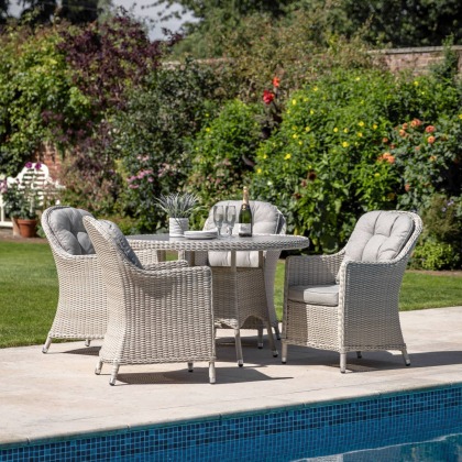 Gallery Direct Holton Outdoor Woven 4 Seater Round Dining Set
