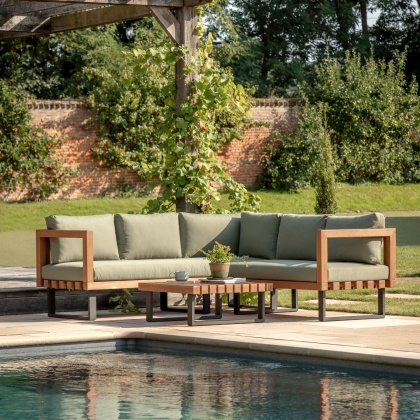 Gallery Direct Oad Slatted Outdoor Corner Sofa Set