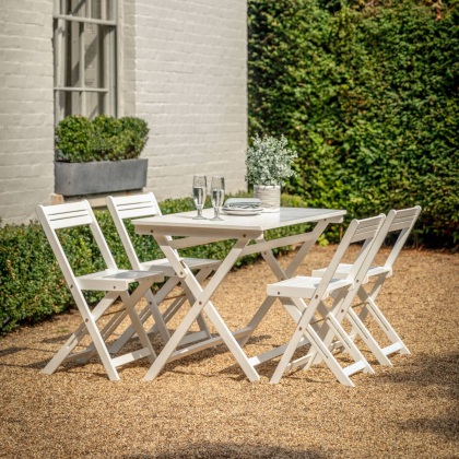 Gallery Direct Lindos Acacia White Folding Dining Set