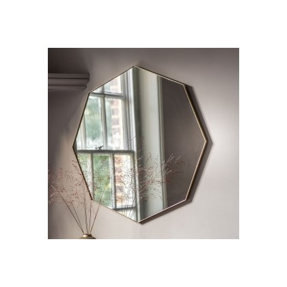 Gallery Direct Bowie Octagon Mirror Champagne 800x800mm