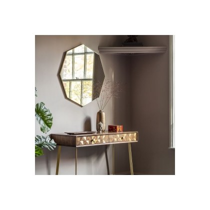 Gallery Direct Bowie Octagon Mirror Champagne 800x800mm