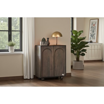 Gallery Direct Arc Walnut Mango Wood Cupboard