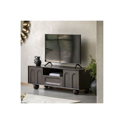 Gallery Direct Arc Walnut Mango Wood Media TV Unit