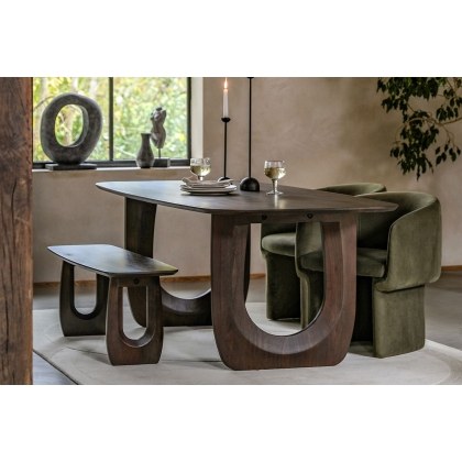 Gallery Direct Arc Walnut Mango Wood 200cm Dining Table