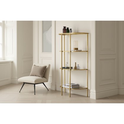 Gallery Direct Hudson Champagne Bookcase Display Unit