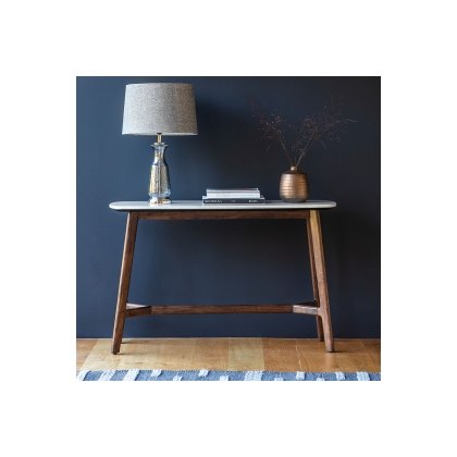 Gallery Direct Barcelona Dark Wood Console Table with Marble Top