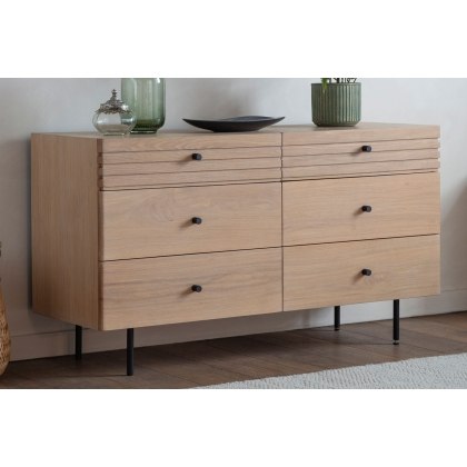 Gallery Direct Okayama Oak 6 Drawer Chest of Drawers