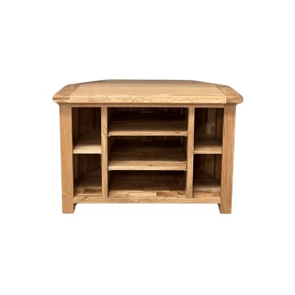 Largo Rustic Solid Oak Corner TV Unit
