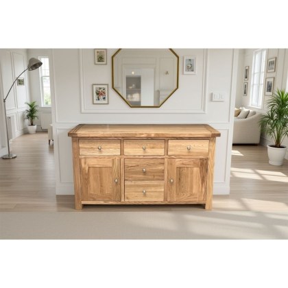 Largo Rustic Solid Oak Large Sideboard