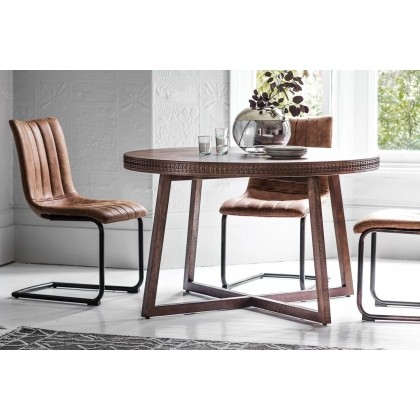 Gallery Direct Boho Retreat Round Dining Table Set & x4 Edington Chairs