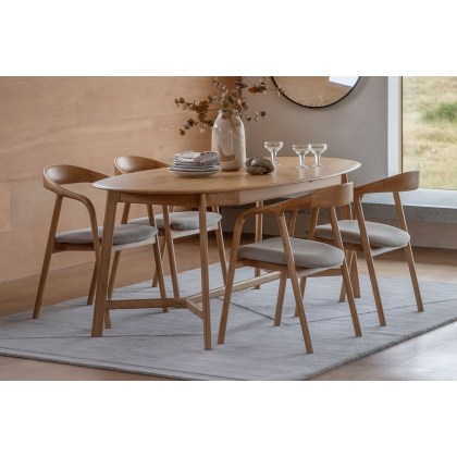 Gallery Direct Madrid Oak Extending Dining Table Set & x6 Dining Chairs Gallery Direct Madrid Oak Extending Dining Table Set & x6 Dining Chairs